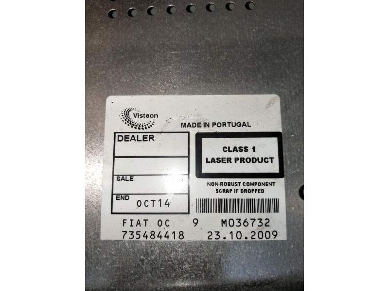 Recambio de sistema audio / radio cd para fiat bravo (198) 1.6 16v active multijet (77kw) referencia OEM IAM 735484418  