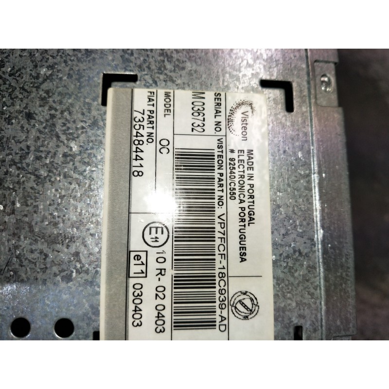 Recambio de sistema audio / radio cd para fiat bravo (198) 1.6 16v active multijet (77kw) referencia OEM IAM 735484418  