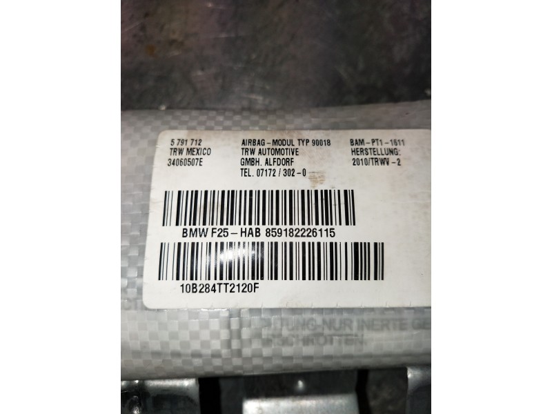Recambio de airbag cortina delantero derecho para bmw x3 (f25) xdrive 20d referencia OEM IAM 5791712 34060507E 