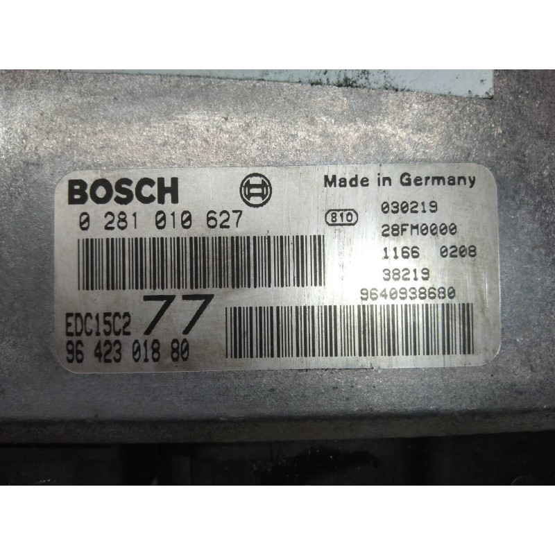 Recambio de centralita motor uce para peugeot 406 berlina (s1/s2) srdt referencia OEM IAM 0281010627 9642301880 EDC15C2 77