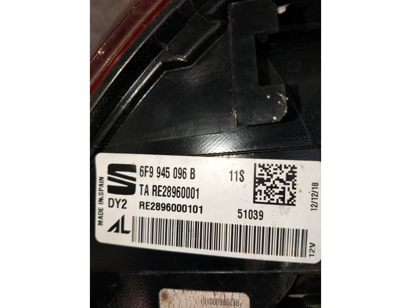 Recambio de piloto trasero derecho para seat arona xcellence referencia OEM IAM 6F9945096B  