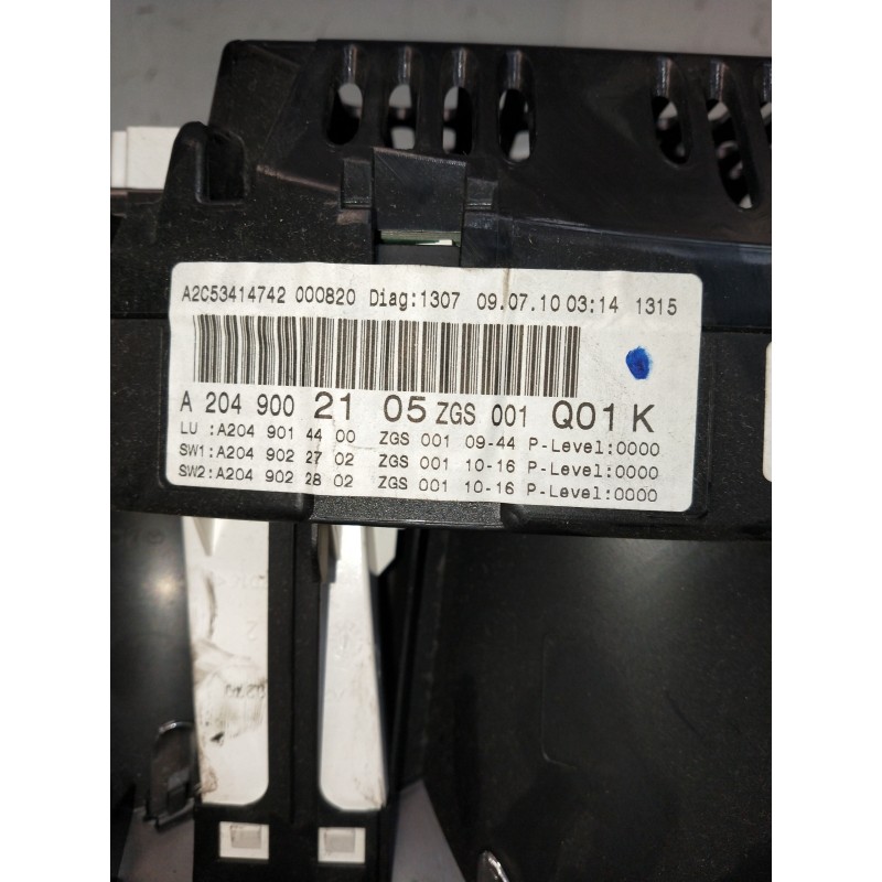 Recambio de cuadro instrumentos para mercedes clase c (w204) berlina c 200 cdi blueefficiency (204.001) referencia OEM IAM A2049