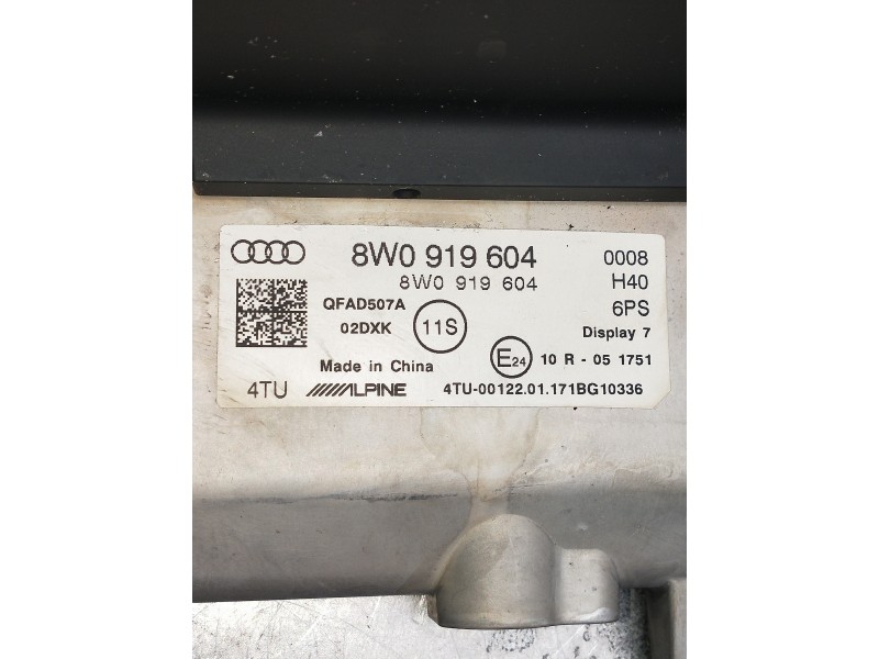 Recambio de pantalla multifuncion para audi a4 avant (8w5) advanced edition referencia OEM IAM 8W0919604  