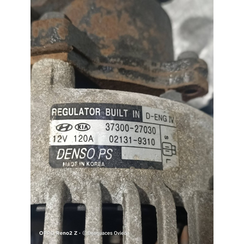 Recambio de alternador para kia sportage ex referencia OEM IAM 3730027030 021319310 