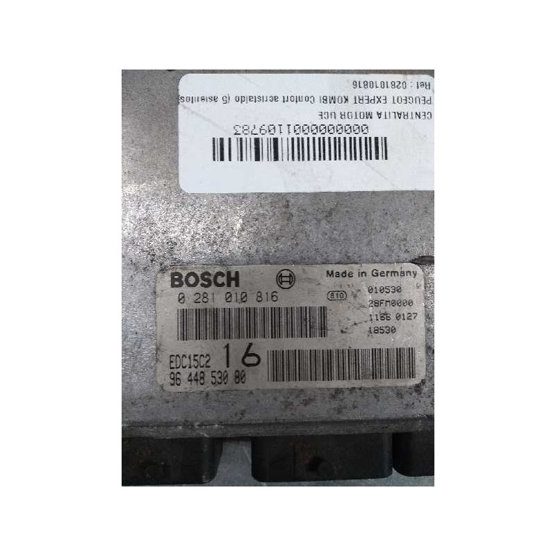 Recambio de centralita motor uce para peugeot expert kombi confort acristaldo (5 asientos) referencia OEM IAM 0281010816 9644853