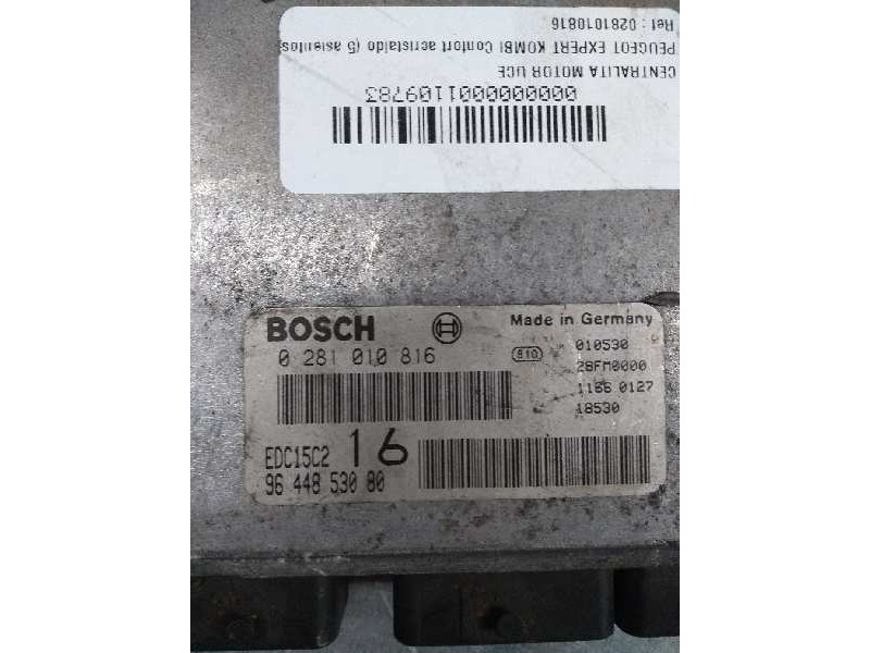 Recambio de centralita motor uce para peugeot expert kombi confort acristaldo (5 asientos) referencia OEM IAM 0281010816 9644853
