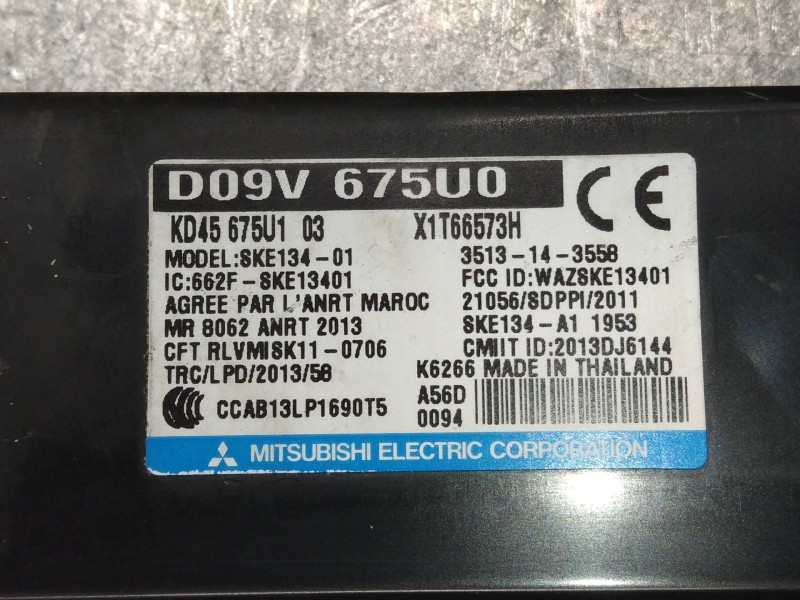 Recambio de modulo electronico para mazda cx-5 2.2 turbodiesel cat referencia OEM IAM D09V675U0 KD45675U103 X1T66573H