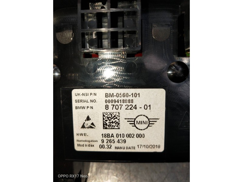 Recambio de cuadro instrumentos para mini countryman (f60) cooper referencia OEM IAM 870722401 BM0560101 9265439