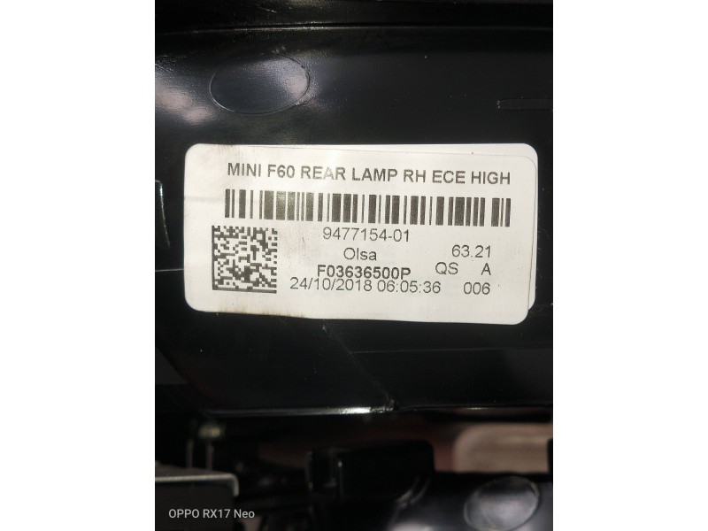 Recambio de piloto trasero derecho para mini countryman (f60) cooper referencia OEM IAM 947715401 F03636500P 