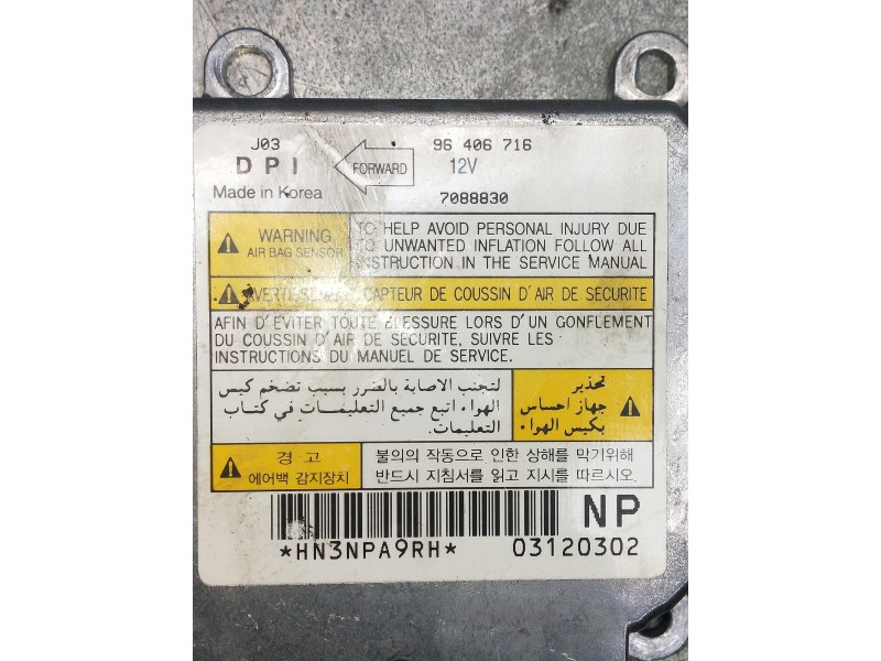 Recambio de centralita airbag para daewoo nubira berlina referencia OEM IAM 96406716  