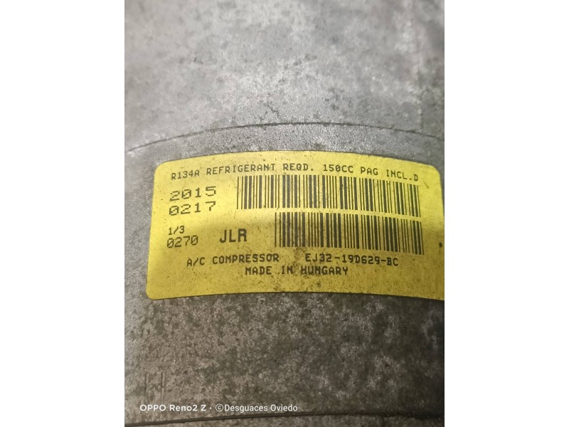 Recambio de compresor aire acondicionado para land rover discovery sport s referencia OEM IAM EJ3219D629BC  