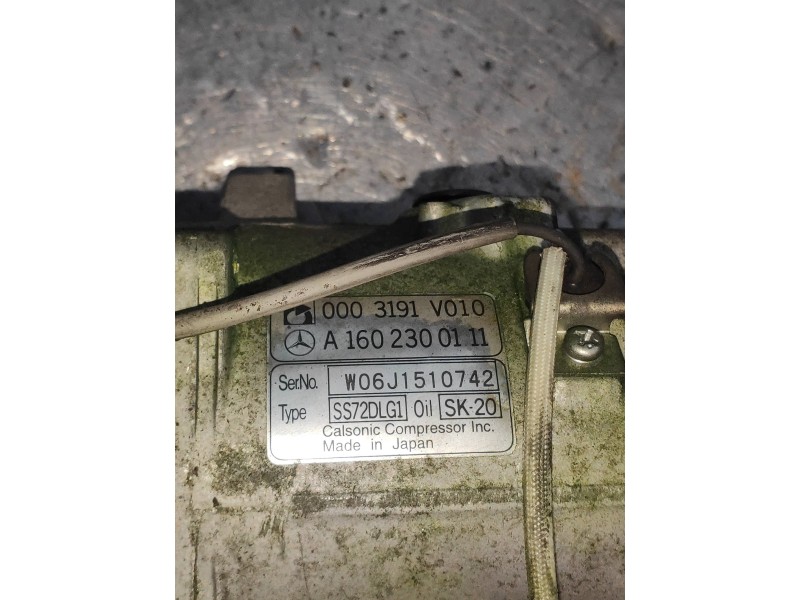Recambio de compresor aire acondicionado para smart coupe fortwo coupe cdi referencia OEM IAM 0003191V010 A1602300111 SS72DLG1