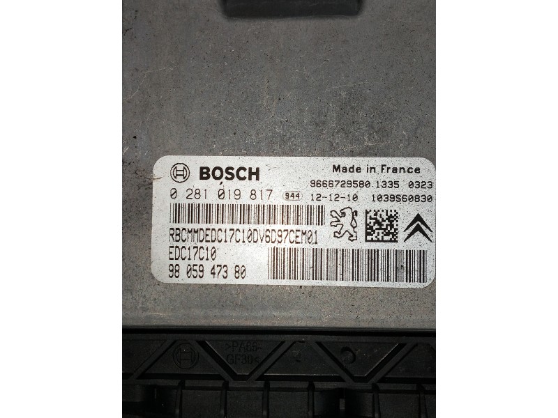Recambio de centralita motor uce para citroen berlingo cuadro referencia OEM IAM 0281019817 9666729580 