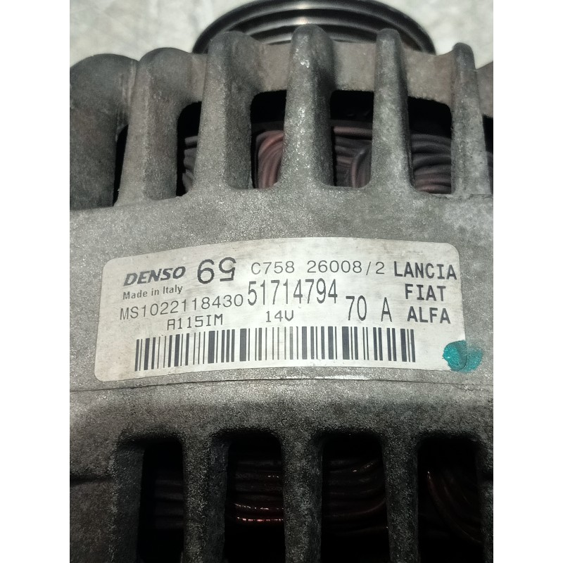 Recambio de alternador para fiat grande punto (199) 1.4 16v active referencia OEM IAM MS102218430 51714794 