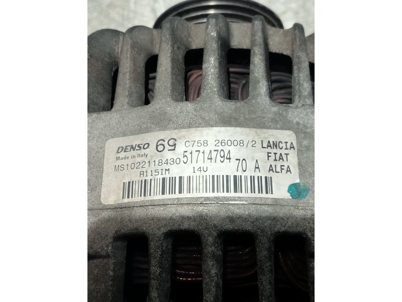 Recambio de alternador para fiat grande punto (199) 1.4 16v active referencia OEM IAM MS102218430 51714794 