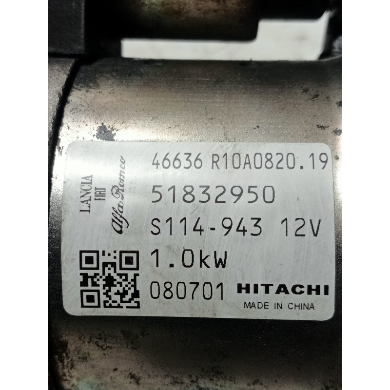 Recambio de motor arranque para fiat grande punto (199) 1.4 16v active referencia OEM IAM 51832950 S114943 