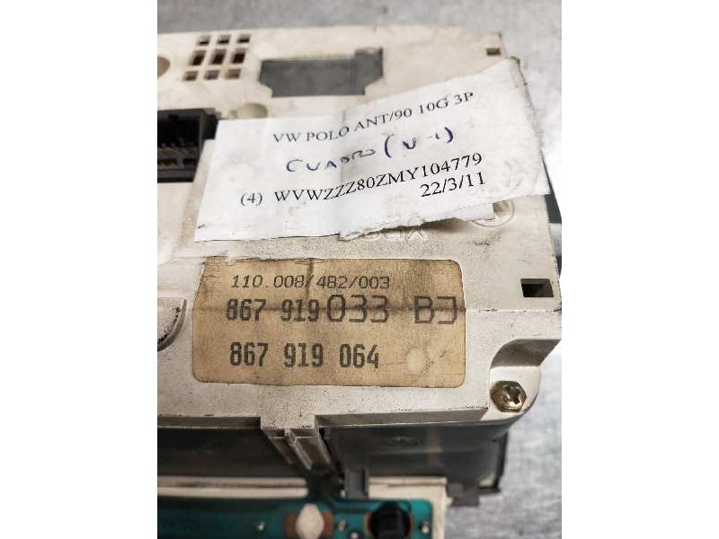 Recambio de cuadro instrumentos para volkswagen polo (801/803) 1.05 referencia OEM IAM 867919033BJ 867919064 