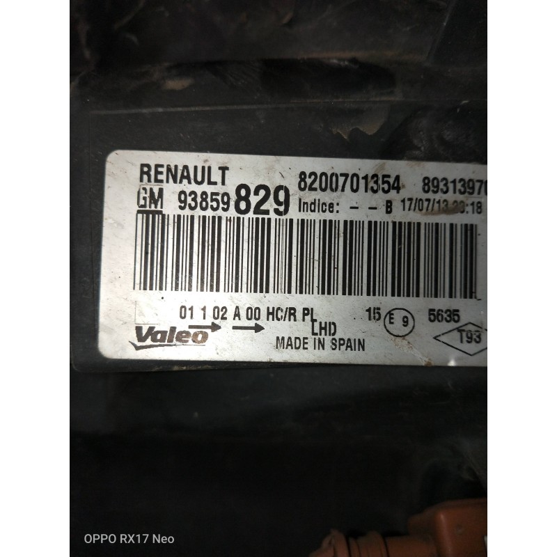 Recambio de faro izquierdo para nissan primastar (x..) avantour l1h1 2,7 t / 7-sitzer referencia OEM IAM 8200701354 89313970 