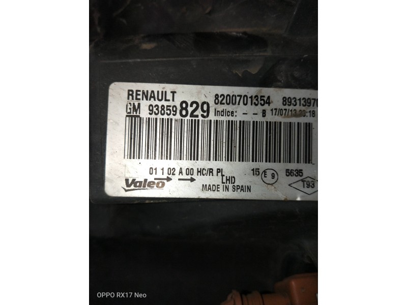 Recambio de faro izquierdo para nissan primastar (x..) avantour l1h1 2,7 t / 7-sitzer referencia OEM IAM 8200701354 89313970 