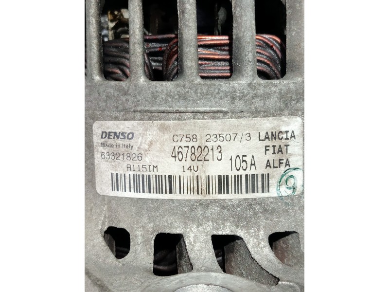 Recambio de alternador para alfa romeo gt (125) 1.9 jtd 16v m-jet impression (10.2006) referencia OEM IAM 63321826 46782213 