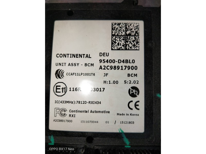 Recambio de modulo electronico para kia optima vision referencia OEM IAM 95400D4BL0 A2C98917900 