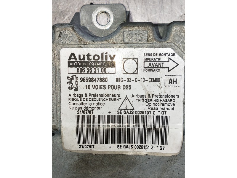 Recambio de centralita airbag para peugeot 407 coupe básico referencia OEM IAM 9659847880 606563100 