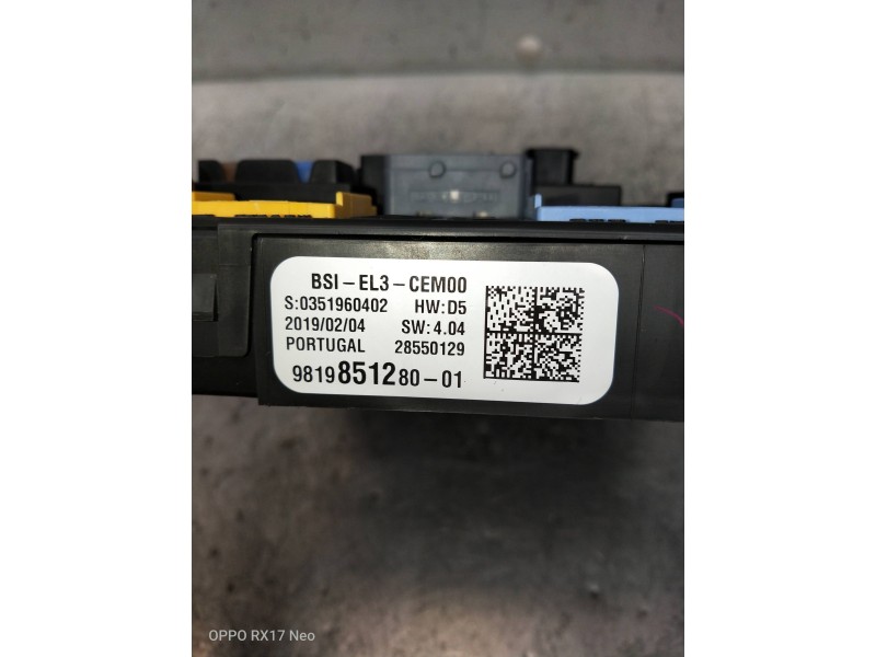 Recambio de caja reles / fusibles para citroen c3 aircross feel referencia OEM IAM 981985128001 0351960402 28550129