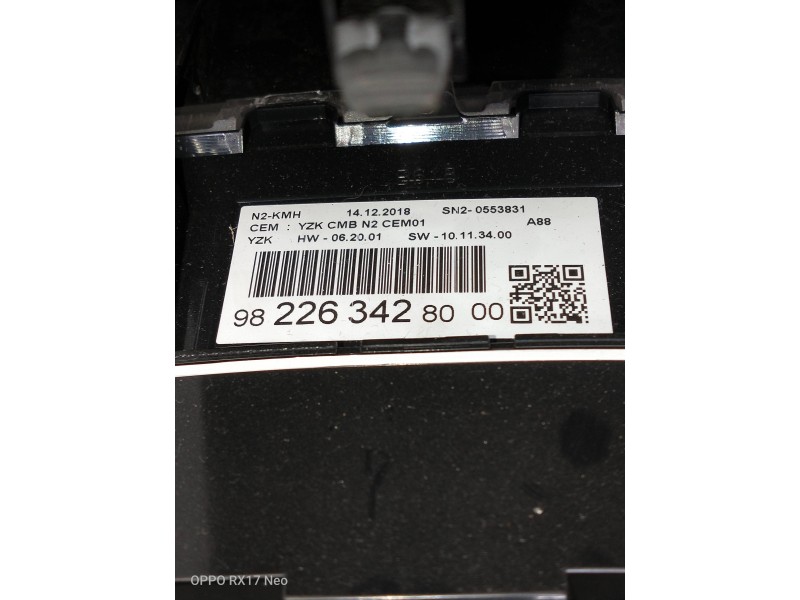 Recambio de cuadro instrumentos para citroen c3 aircross feel referencia OEM IAM 9822634280  