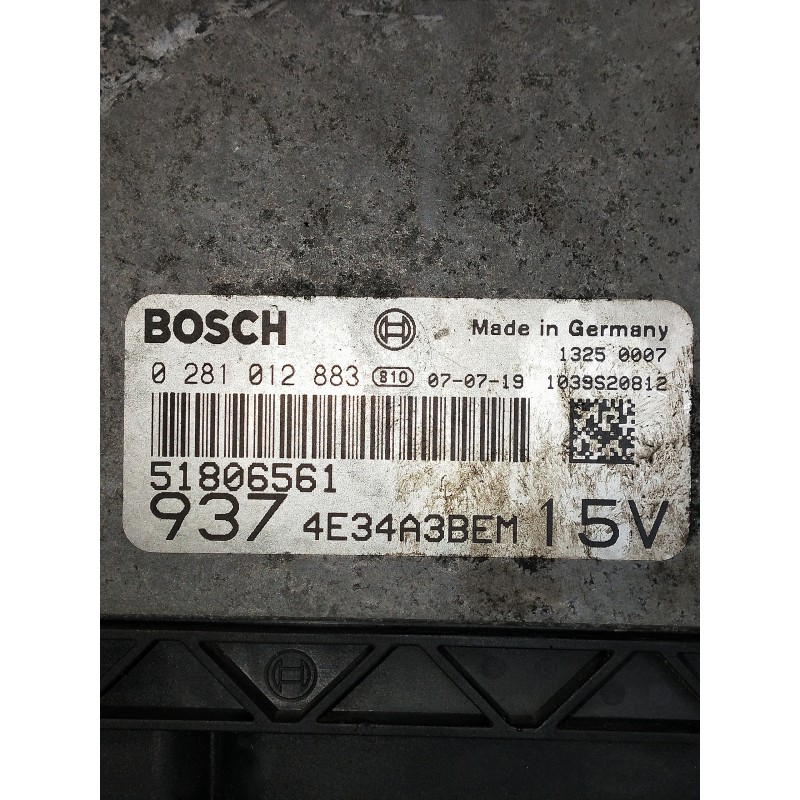 Recambio de centralita motor uce para alfa romeo gt (125) 1.9 jtd 16v m-jet impression (10.2006) referencia OEM IAM 0281012883 5