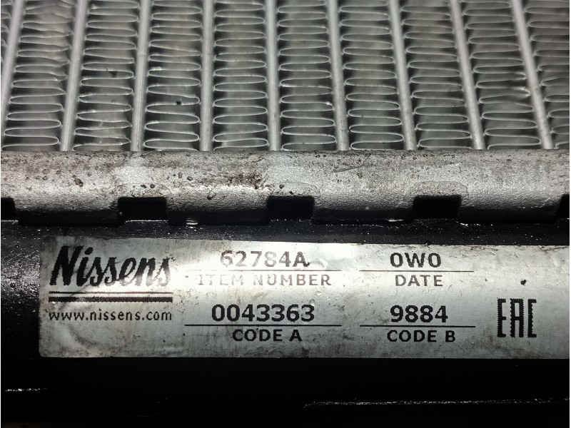 Recambio de radiador agua para mercedes clase c (w203) berlina 270 cdi (203.016) referencia OEM IAM 62784A 0043363 