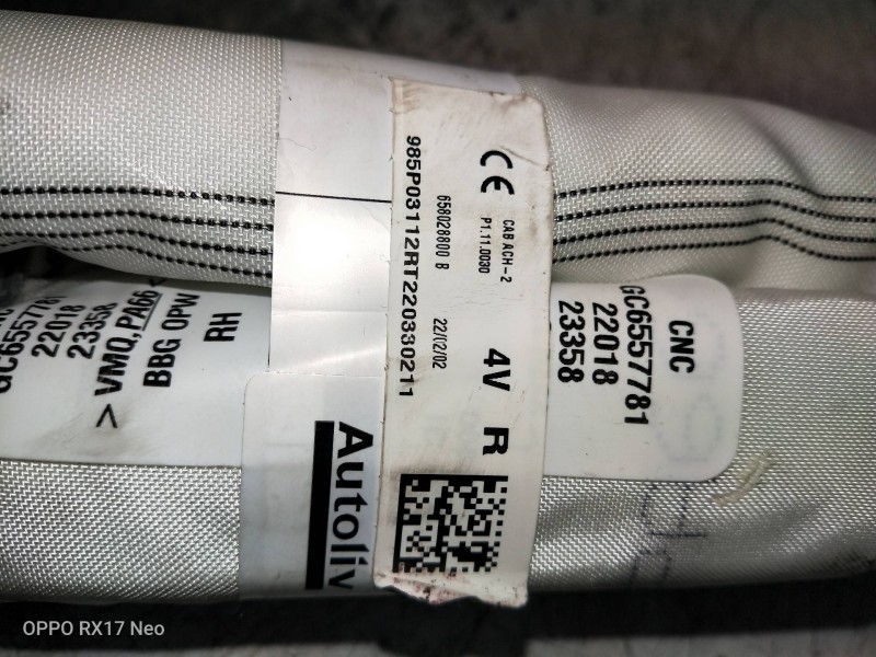 Recambio de airbag cortina delantero derecho para dacia spring referencia OEM IAM 985P03112RT 658028800B 