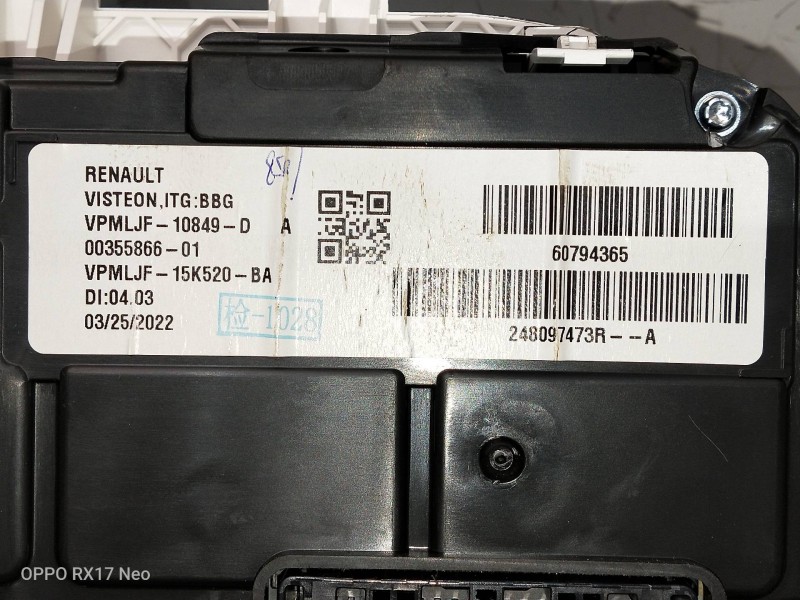 Recambio de cuadro instrumentos para dacia spring referencia OEM IAM 60794365 248097473R 