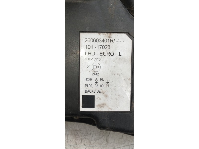 Recambio de faro izquierdo para renault kangoo z.e. maxi 2-sitzer referencia OEM IAM 260603401R  