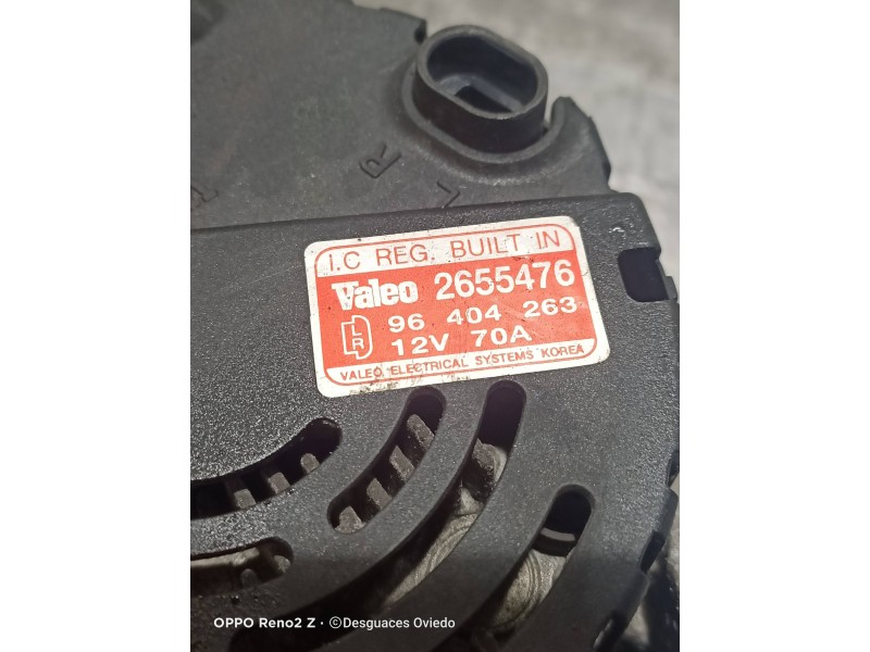 Recambio de alternador para chevrolet kalos 1.2 s (d/a) referencia OEM IAM 96404263 2655476 