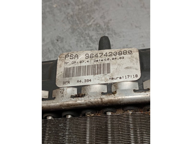 Recambio de radiador agua para citroen xsara berlina 1.4i sx referencia OEM IAM 9647420880  