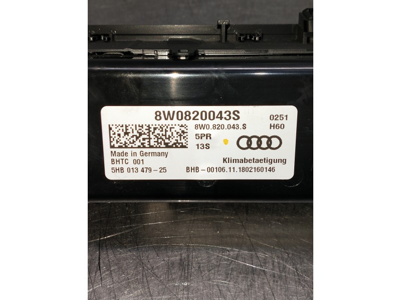 Recambio de mando calefaccion / aire acondicionado para audi a4 avant (8wd) referencia OEM IAM 8W0820043S 5HB0134725 
