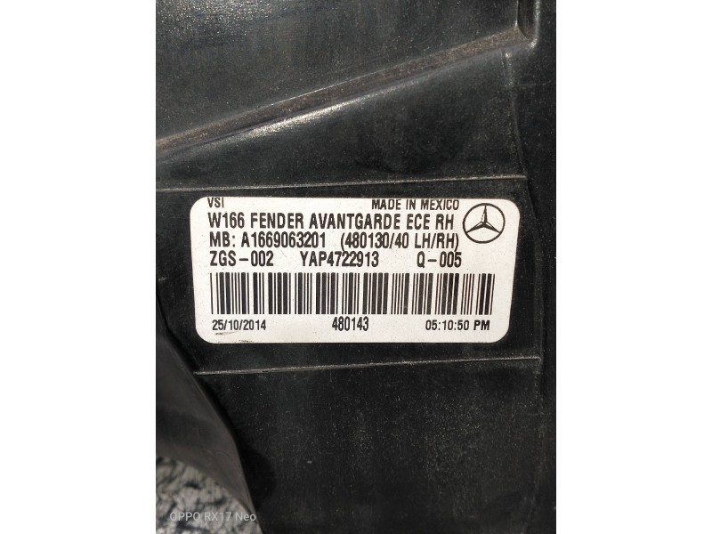 Recambio de piloto trasero derecho para mercedes clase m (w166) referencia OEM IAM A1669063201  