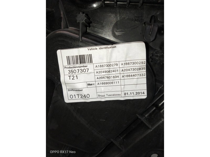 Recambio de elevalunas trasero derecho para mercedes clase m (w166) referencia OEM IAM A1667300279 A2047601634 5P