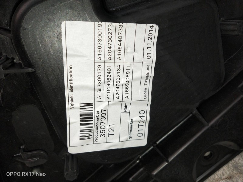 Recambio de elevalunas trasero izquierdo para mercedes clase m (w166) referencia OEM IAM A1667300179 A2047602134 5P