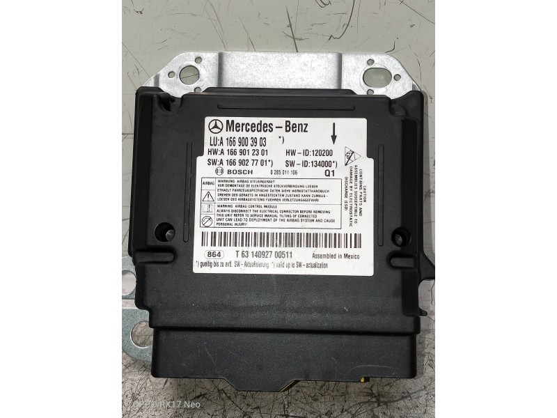 Recambio de centralita airbag para mercedes clase m (w166) referencia OEM IAM 0285011106 A1669003903 A1669012301 A1669027701