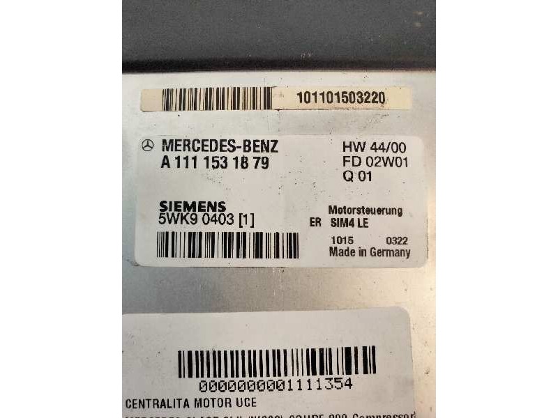 Recambio de centralita motor uce para mercedes clase clk (w208) coupe 200 compressor (evo) (208.344) referencia OEM IAM 5WK90403