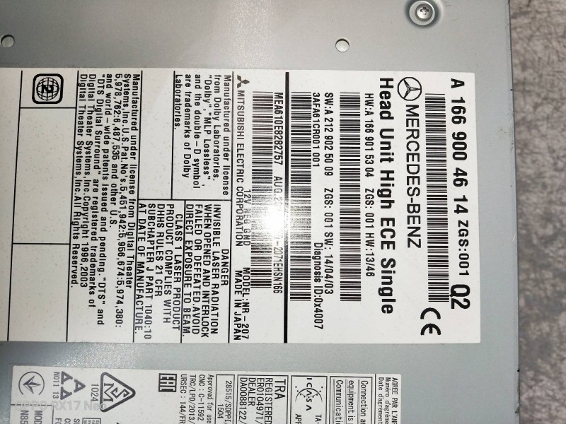 Recambio de sistema audio / radio cd para mercedes clase m (w166) referencia OEM IAM A1669004614 A12129025009 