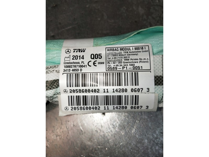 Recambio de airbag cortina delantero izquierdo para mercedes clase c (w205) lim. referencia OEM IAM 2058600402 111428006073 