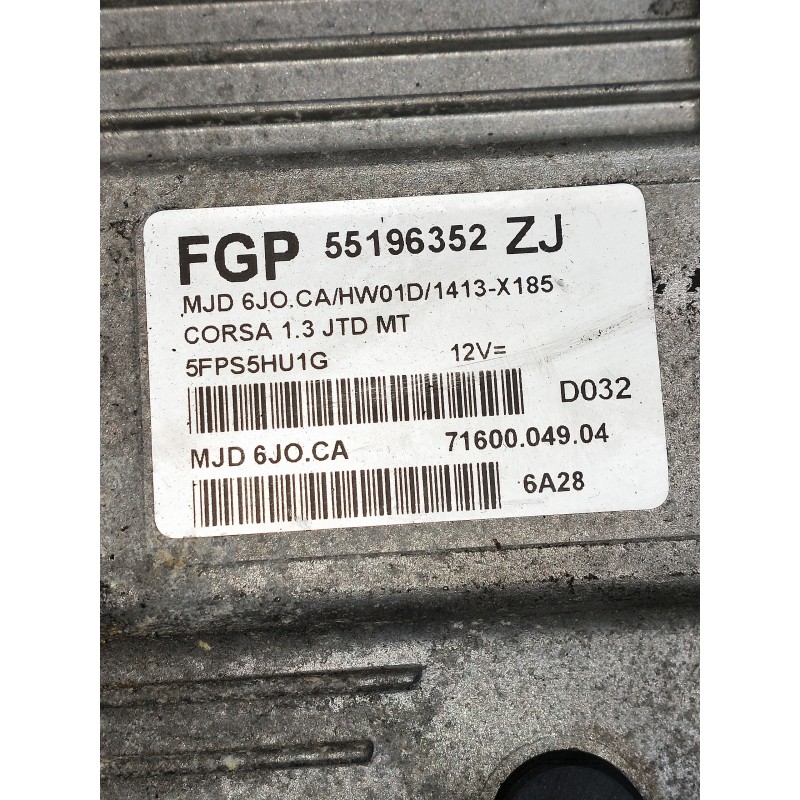 Recambio de centralita motor uce para opel corsa c cosmo referencia OEM IAM 55196352ZJ 7160004904 