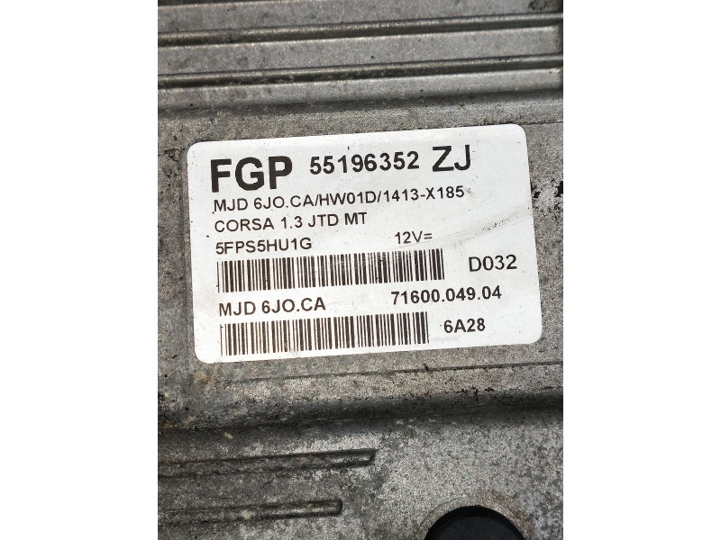 Recambio de centralita motor uce para opel corsa c cosmo referencia OEM IAM 55196352ZJ 7160004904 