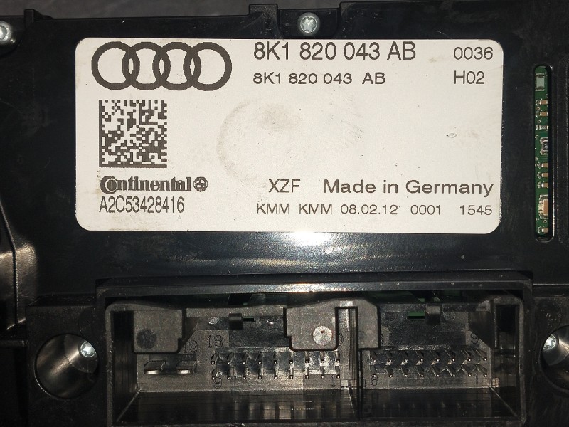 Recambio de mando calefaccion / aire acondicionado para audi a5 sportback (8t) referencia OEM IAM 8K1820043AB A2C53428416 