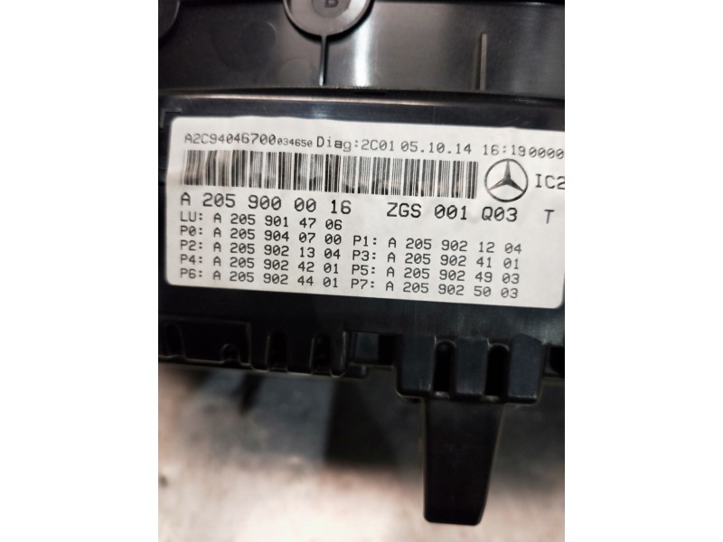 Recambio de cuadro instrumentos para mercedes clase c (w205) lim. referencia OEM IAM A2059000016  