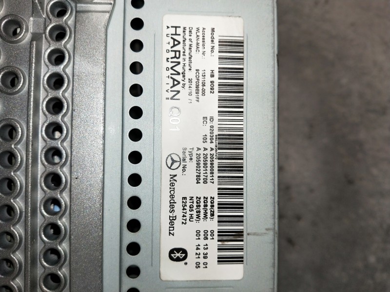 Recambio de sistema audio / radio cd para mercedes clase c (w205) lim. referencia OEM IAM A2059008117  