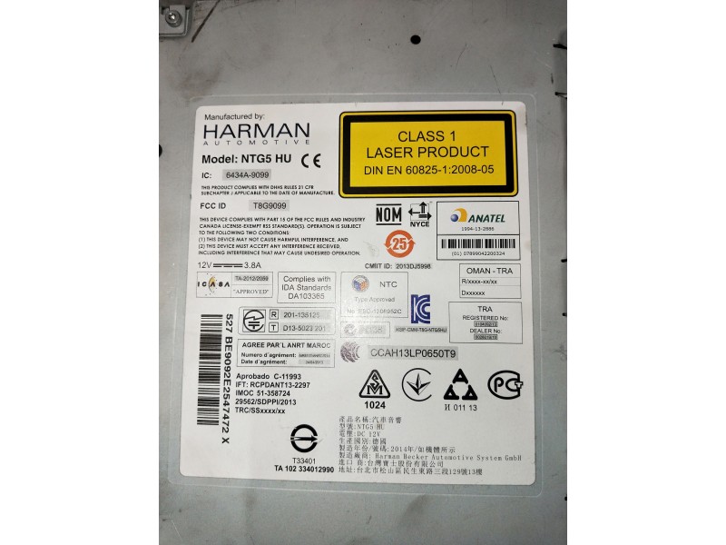 Recambio de sistema audio / radio cd para mercedes clase c (w205) lim. referencia OEM IAM A2059008117  