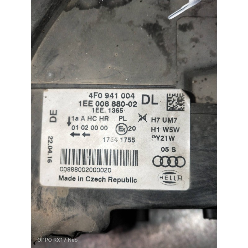 Recambio de faro derecho para audi a6 berlina (4f2) referencia OEM IAM 4F0941004  PATILLAS DE LA TAPA TRASERA ROTAS